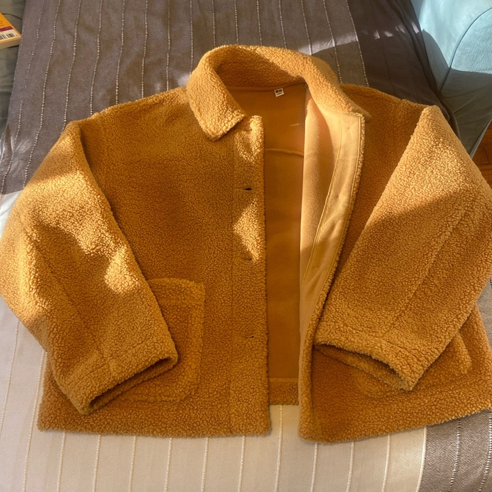Uniqlo | Women | Mustard Yellow Windproof Fleece Jacket Large